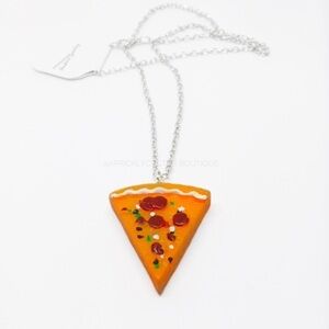 Pizza Slice Necklace Orange Friendship Novelty New